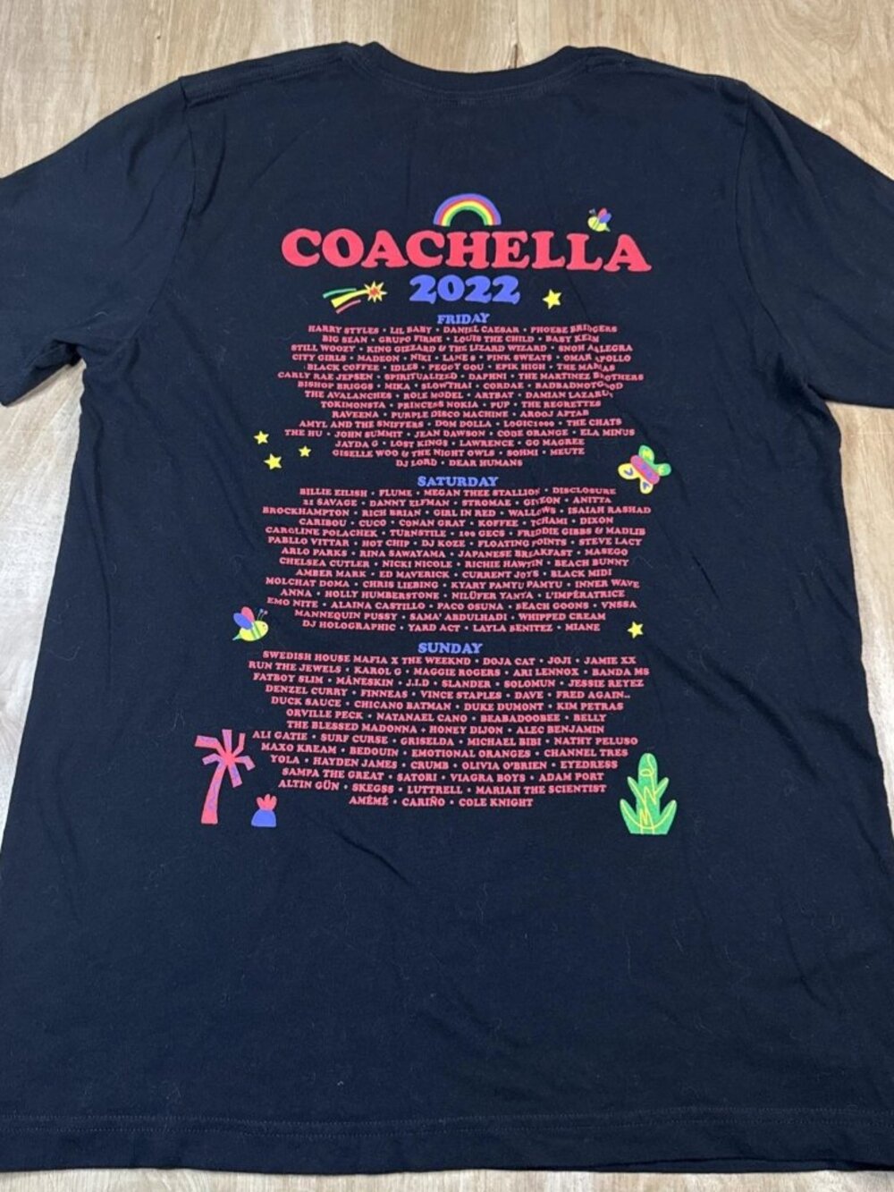 Coachella 2022 Black Graphic T-Shirt Mens Size Medium Concert Music Festival